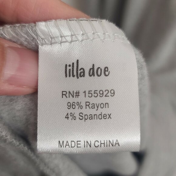 Lilla Doe Dress Womens Small Gray Jersey Knit Midi Long Sleeve Pockets Pullover - Picture 8 of 10